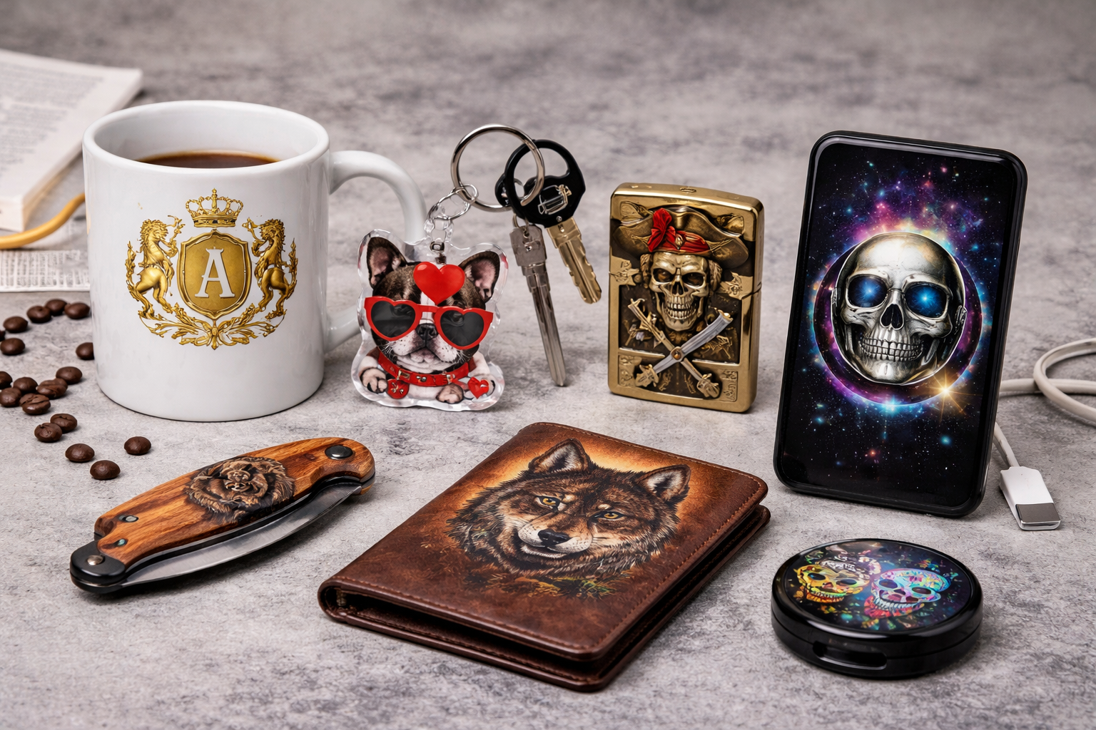 Imprimantă UV-DTF — personalizare căni și sticle