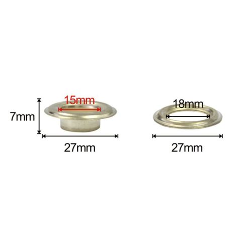 Capse metalice din nichel, pentru capsatorul de bannere HP3, diametru 15mm